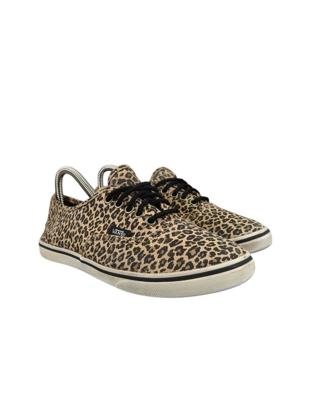 Vans Shoes Womens 7 Sneaker Authentic Low Pro Skate Casual Leopard Cheetah Brown